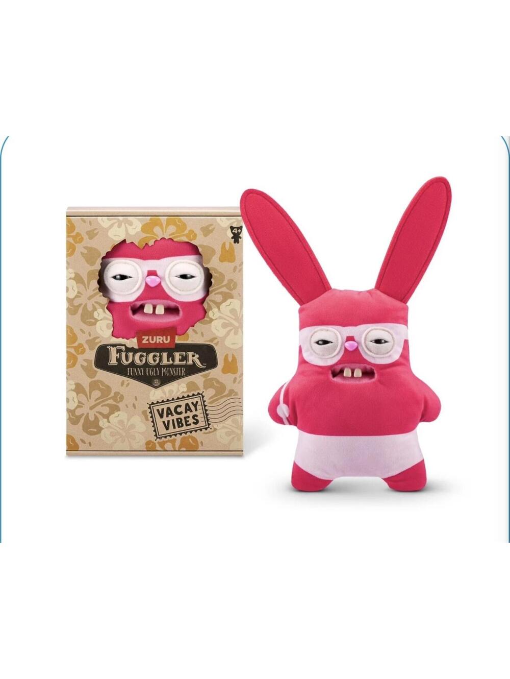 FUGGLER Vacay Vibes RABID RABBIT NIB Pink Funny-Ugly Stuffy Collector’s Toy